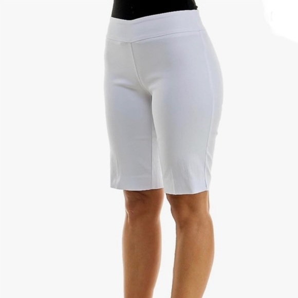 Zac & Rachel Plus Size 24W Pull on Millennium Bermuda Shorts White - Picture 4 of 10